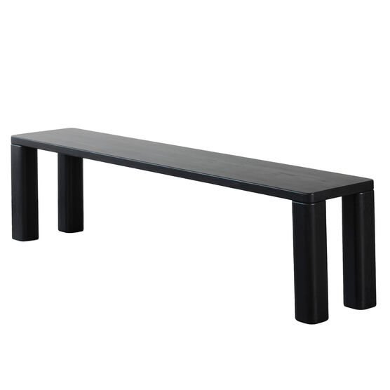 Corner Bar medium black satin ash bench